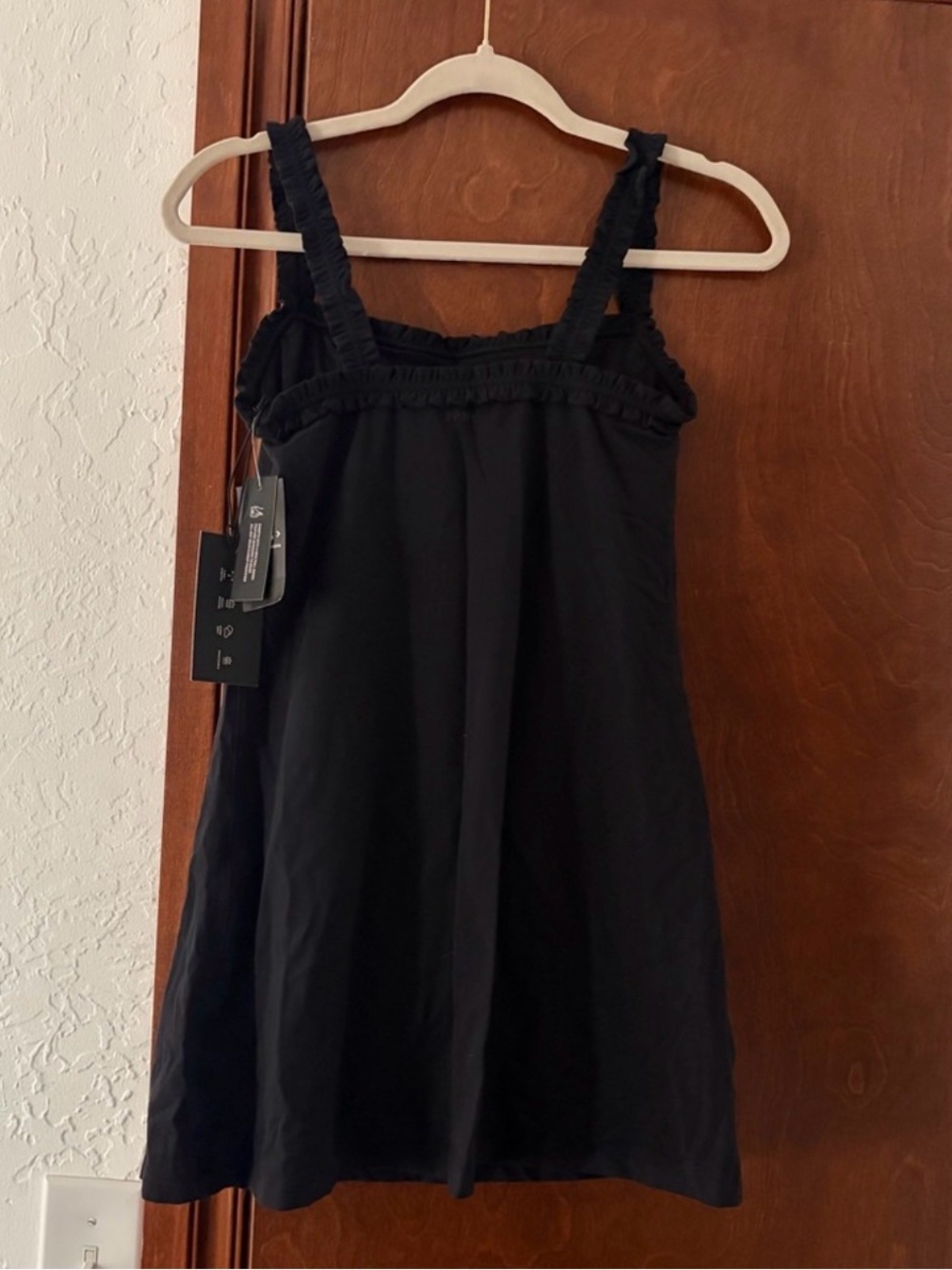 Abercrombie & Fitch Black Square Neck Mini Dress - BRAND NEW WITH TAGS - Picture 8 of 9
